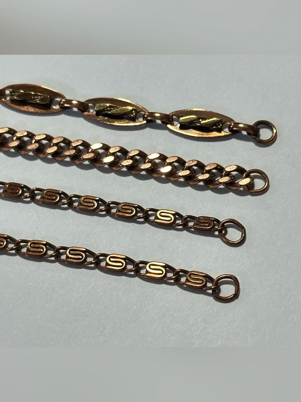 Vintage Copper Bracelet Set Southwestern Boho Braided Metal Cowboy Cowgirl